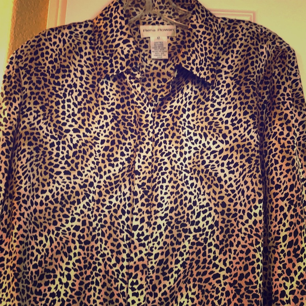 Silk Leopard print blouse. Size 12